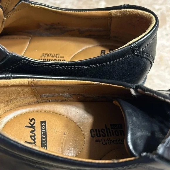Clark’s Tilden Oxford Collection shoes,men size 8.Black leather soft cushion. - Picture 12 of 14